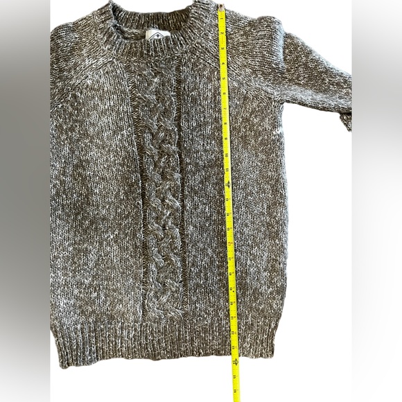 Knit Crew Neck Sweater - Heathered Dark Oatmeal - Small - Picture 4 of 8